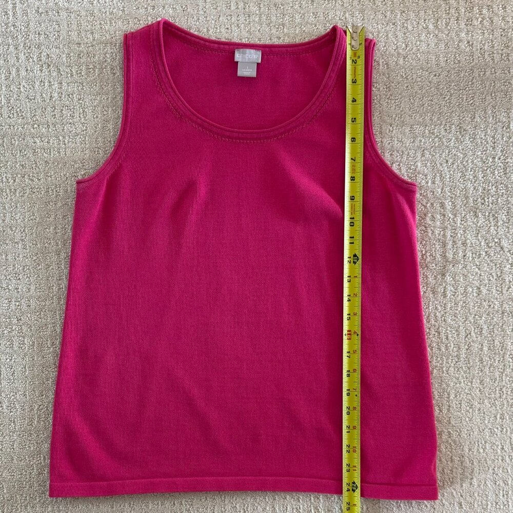 Chico's | Fuchsia Pink Lightweight Sleeveless Sweater Sz 8/10 - Picture 4 of 7